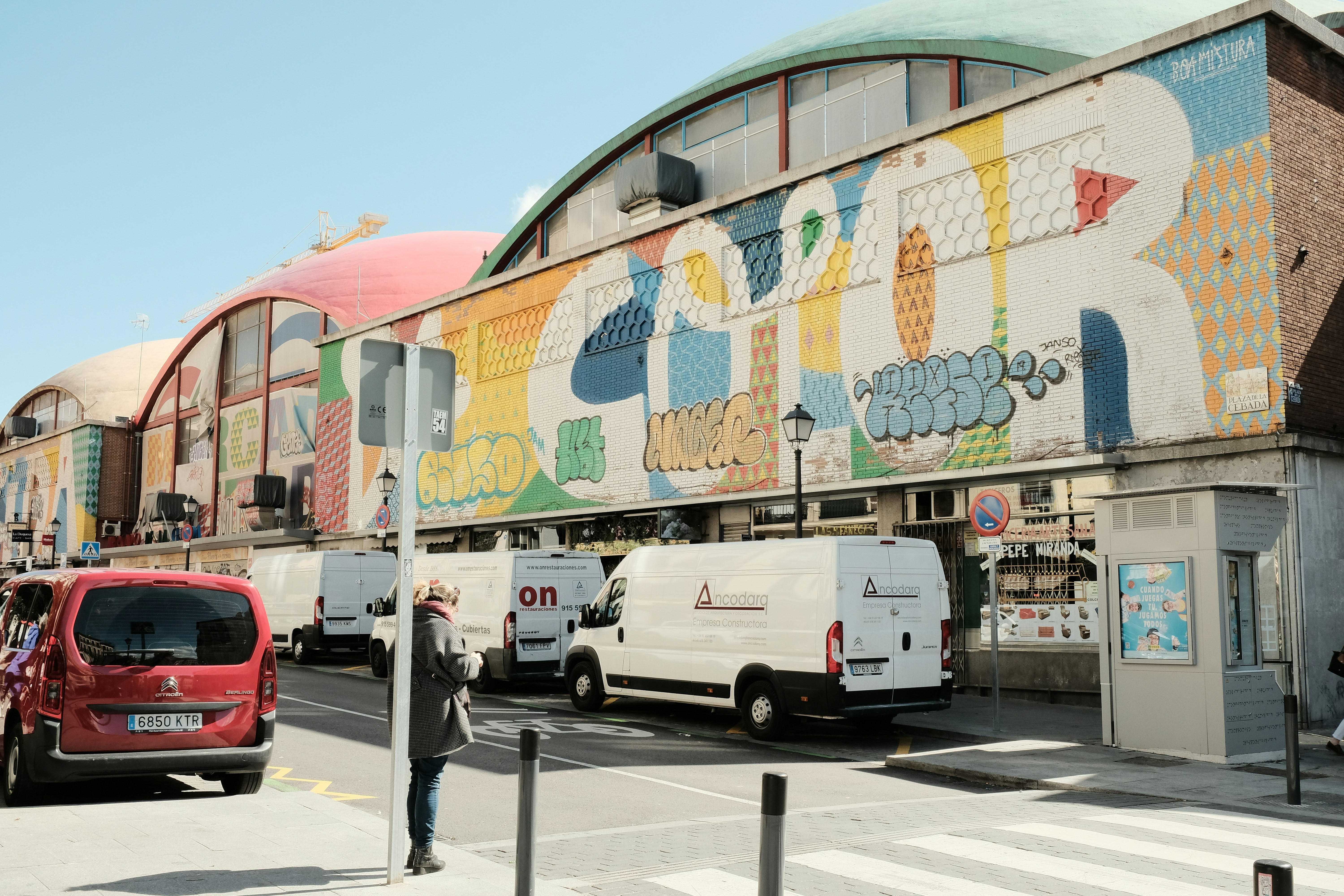 a building with a mural on the side of it