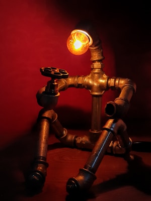 a lamp that is on top of a table