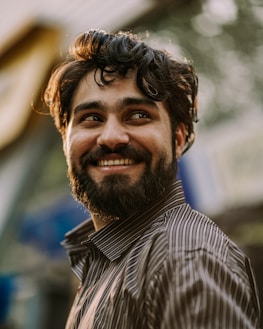 A video message being recorded with a joyful expression.