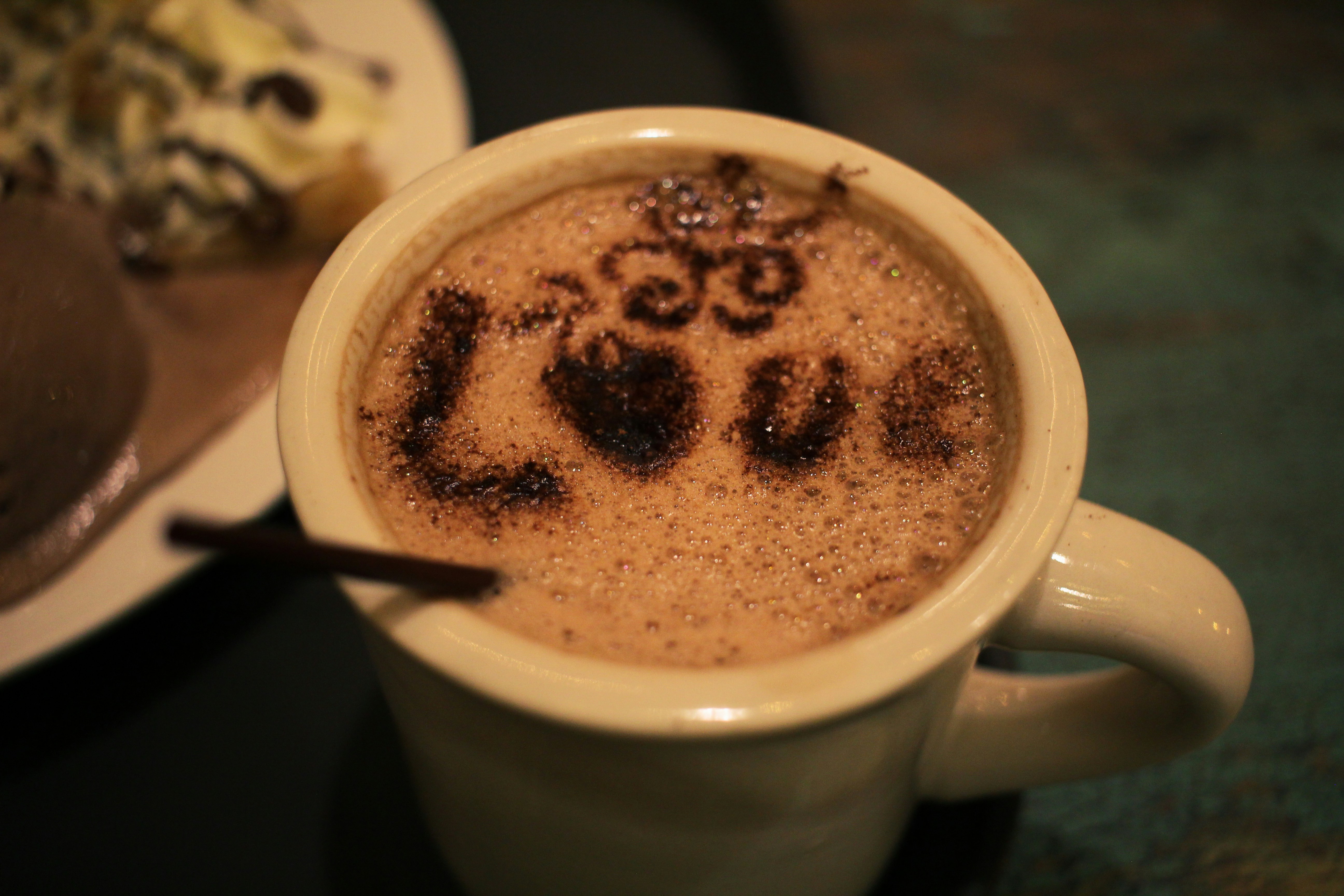 Latte art close-up