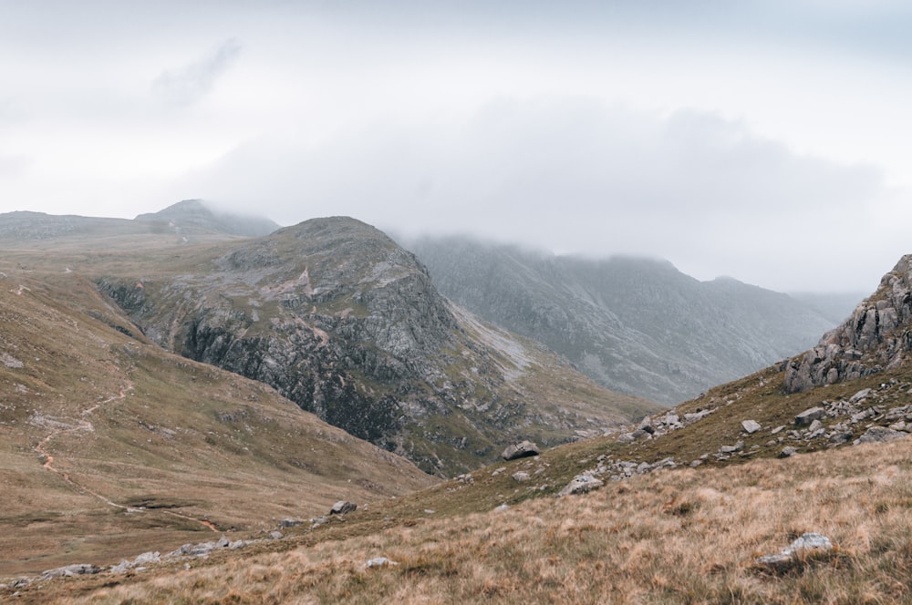 a view of a mountain range in the distance