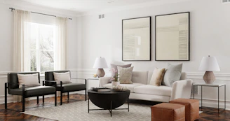a living room with a lot of furniture in it