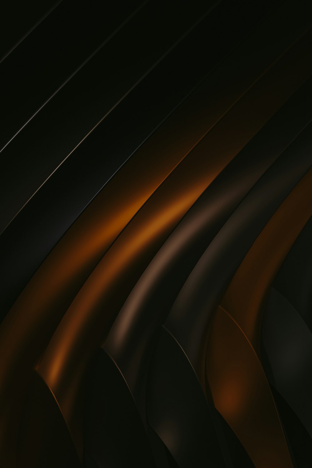 Un fond abstrait noir et marron avec des courbes