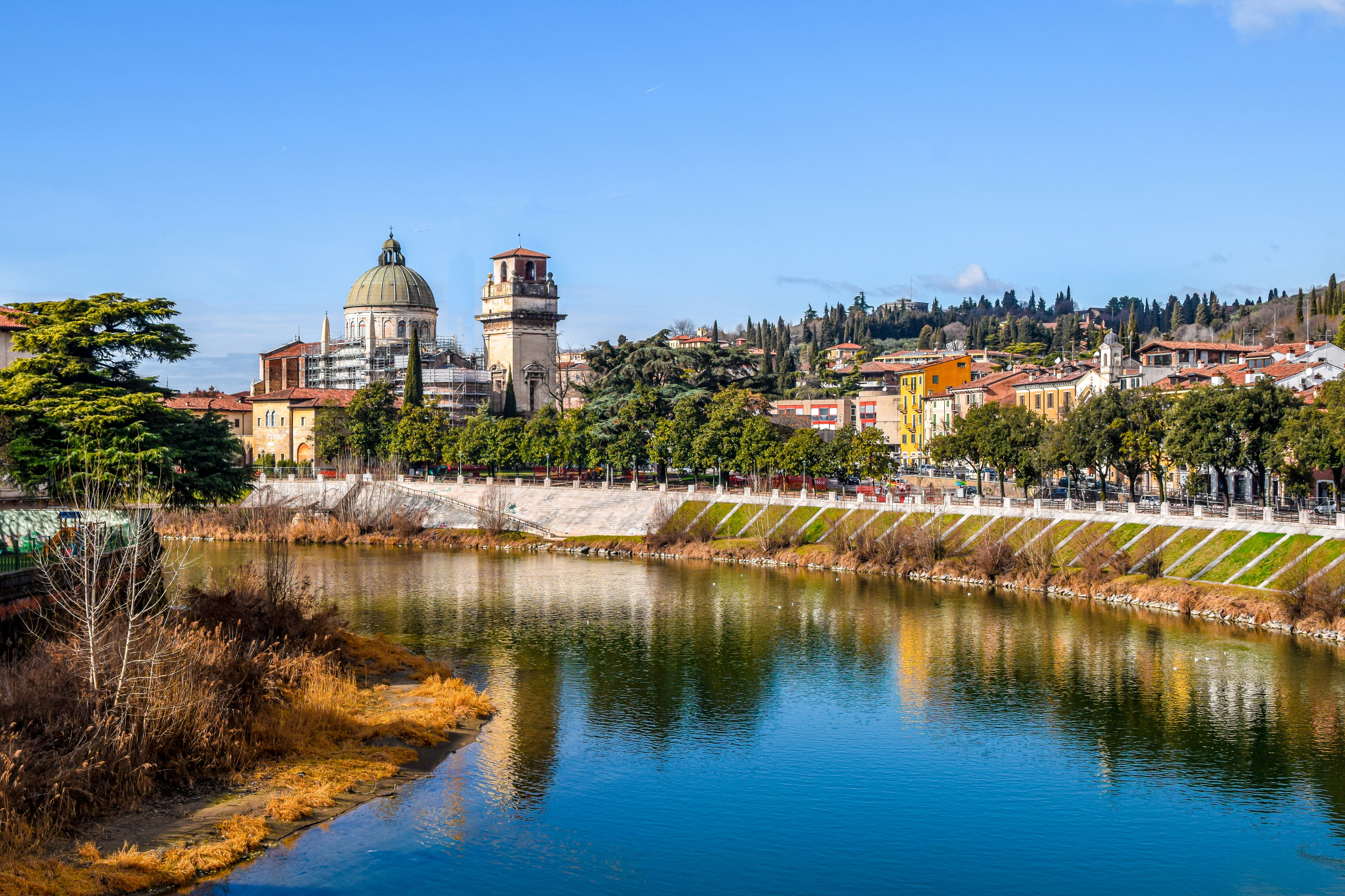 San Giorgio in Braida, Verona, from Ponte Pietra