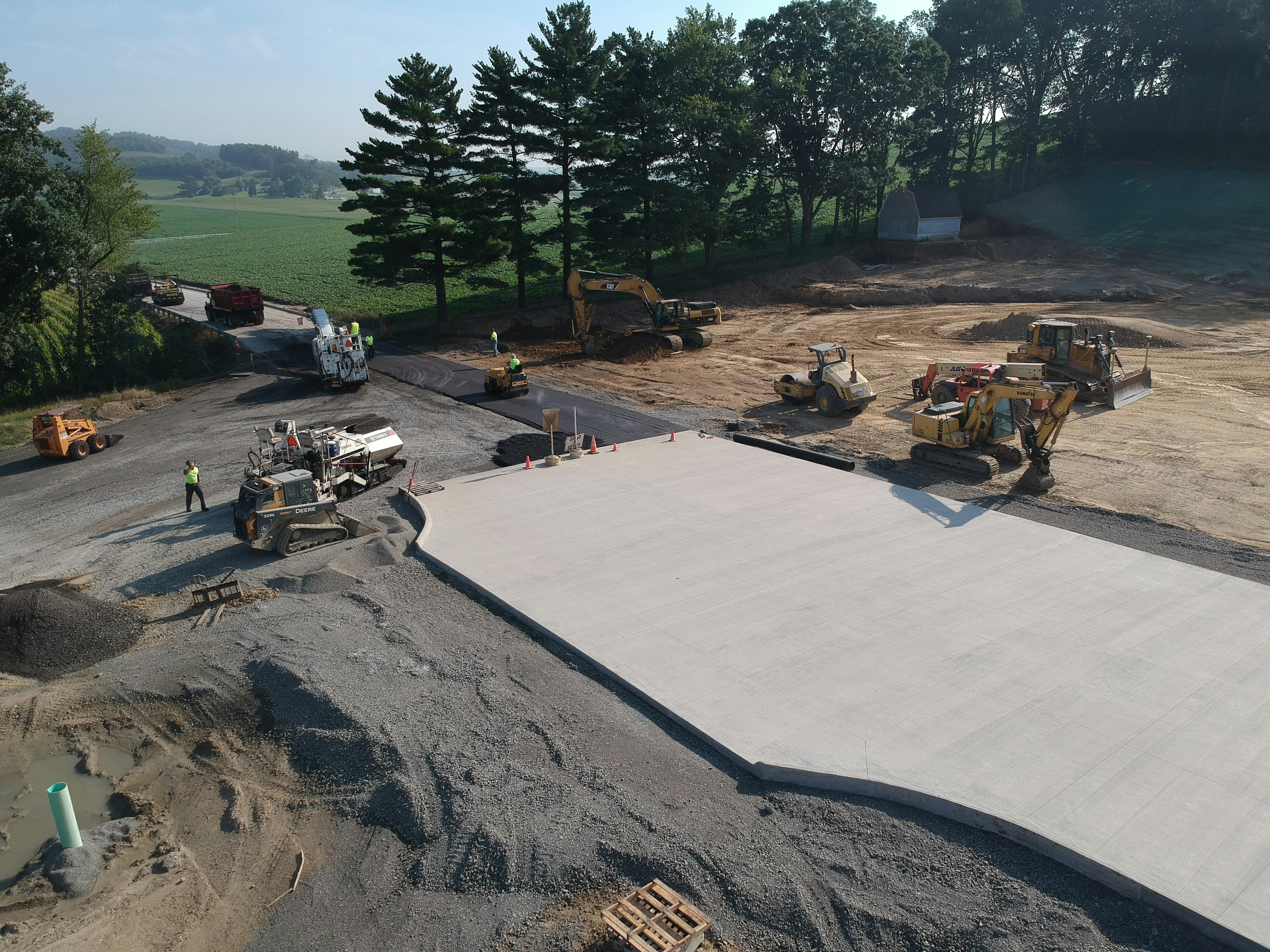 Workers installing a new concrete driveway in Waterloo.