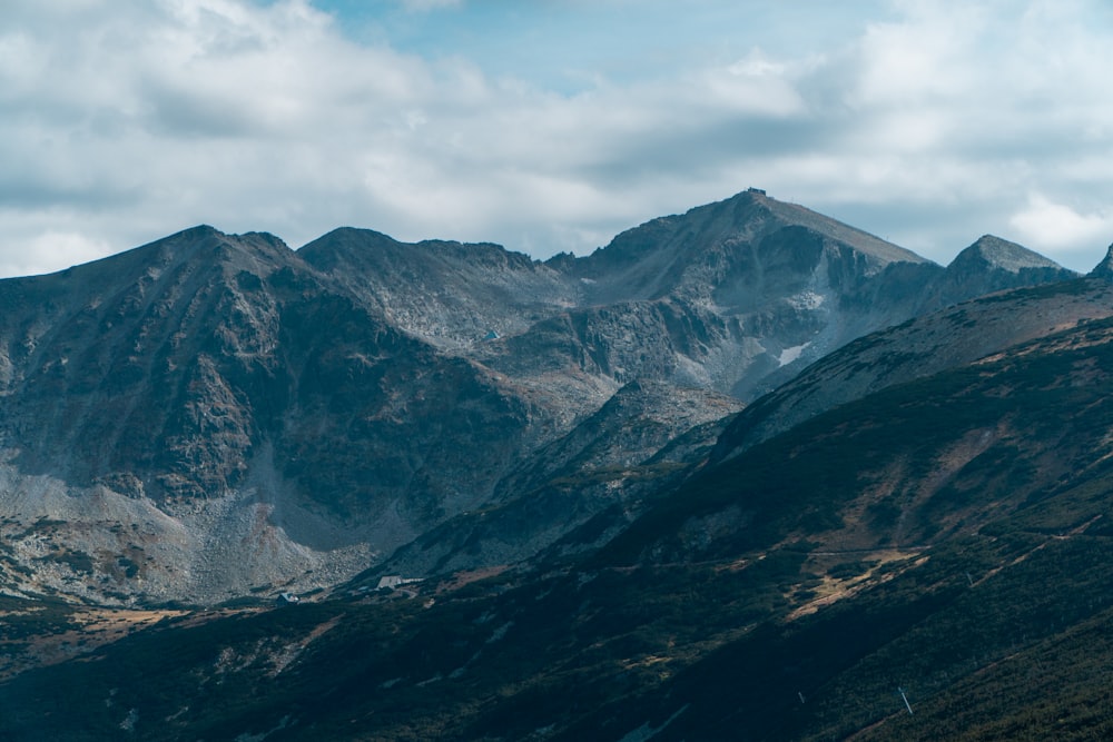 a view of a mountain range from a distance