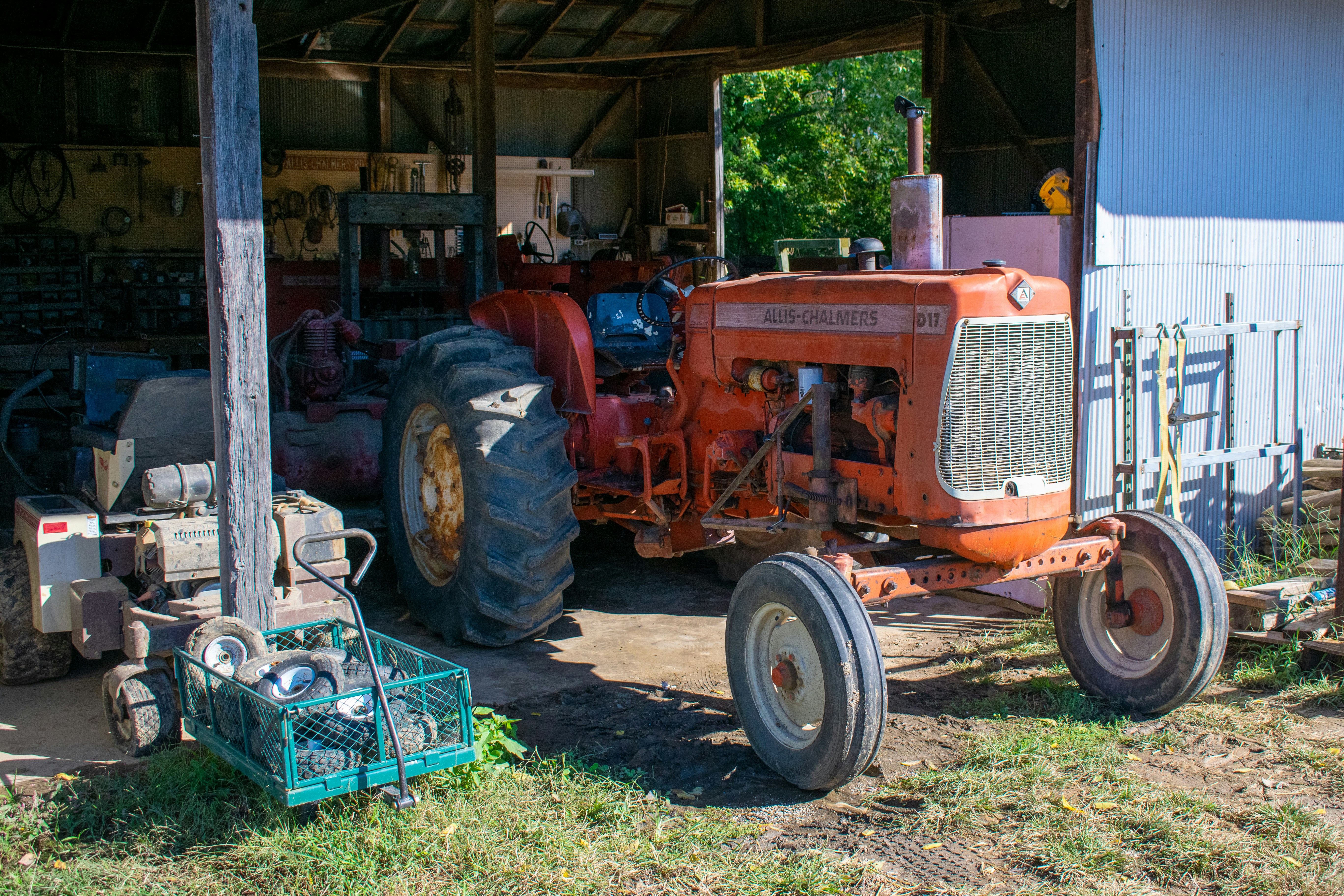 An old, vintage tractor symbolizing history.