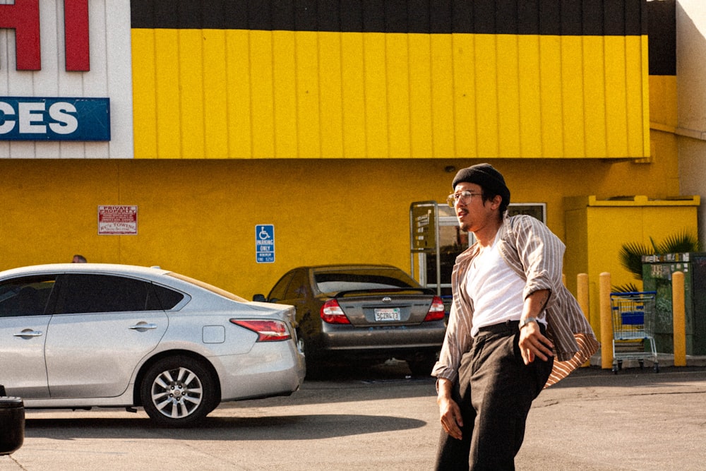 a man riding a skateboard down a street