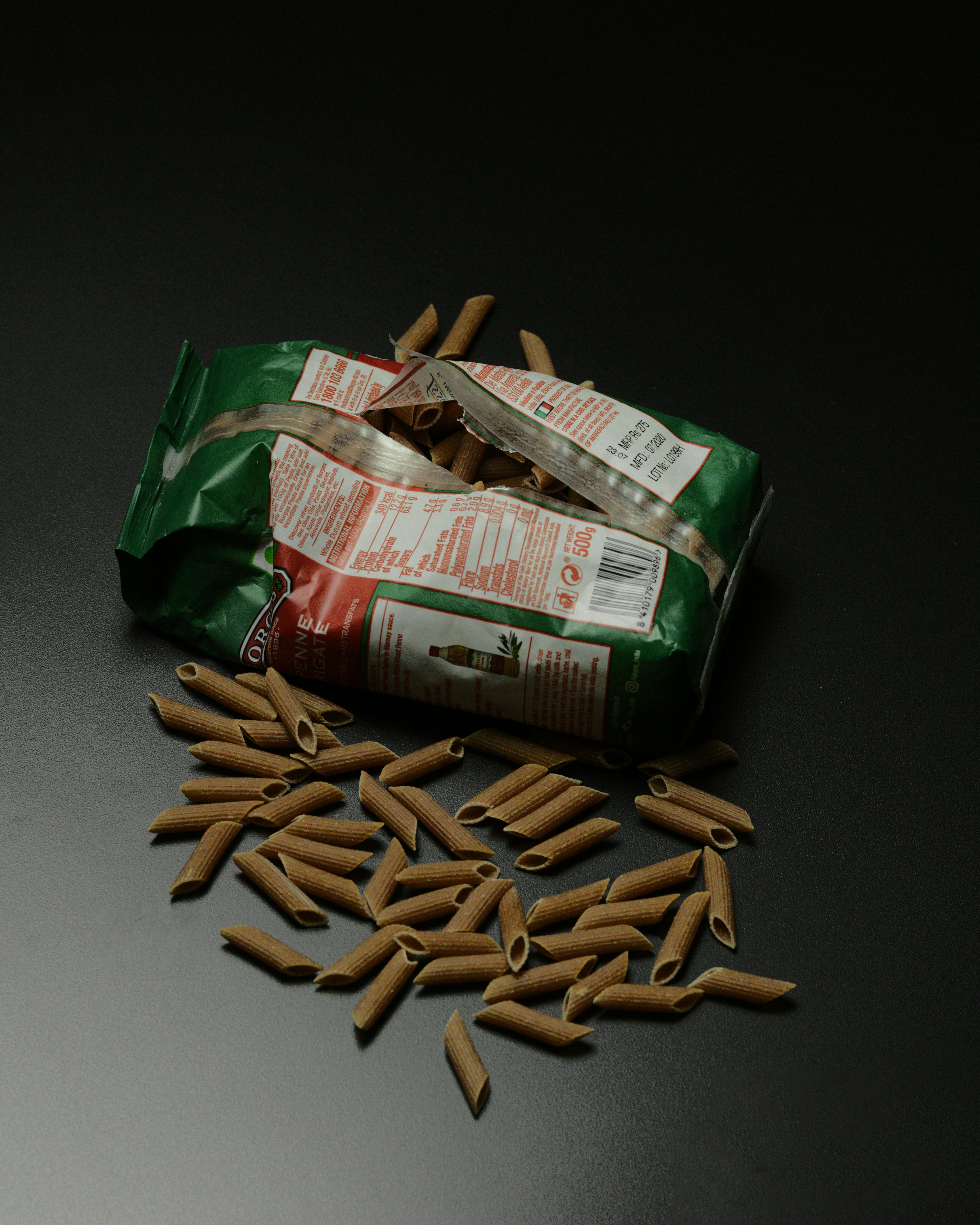 a bag of dog food sitting on top of a table