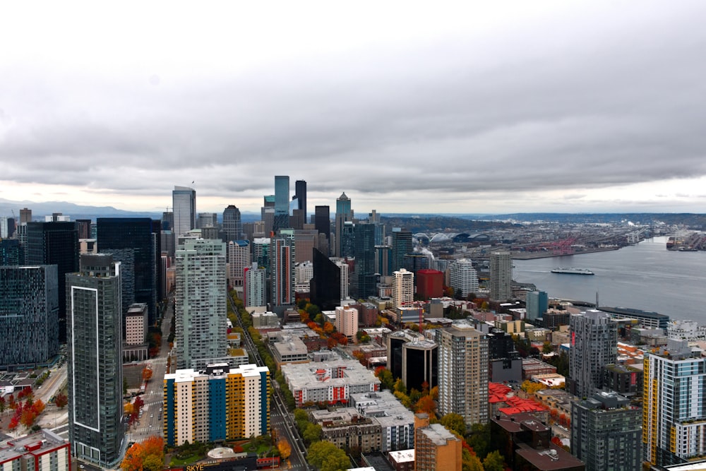 a view of a city from a tall building