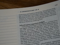 A page from a Bible displaying the text from 2 Chronicles 19:3. The page is open and shows verses discussing Jehoshaphat and his actions, appointing judges in Jerusalem.