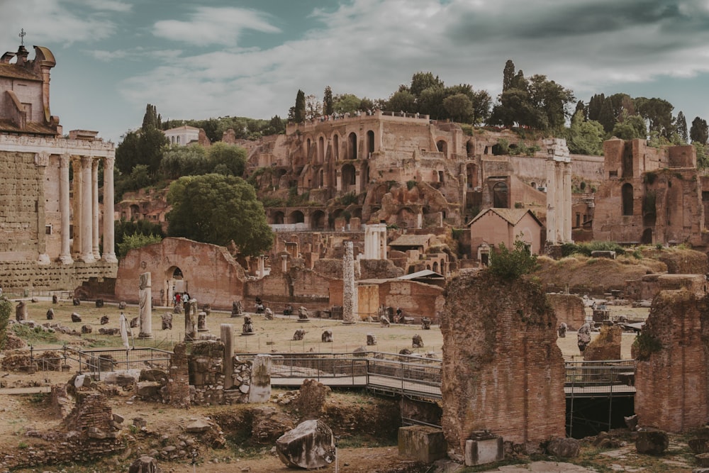 the ruins of the ancient city of pompei