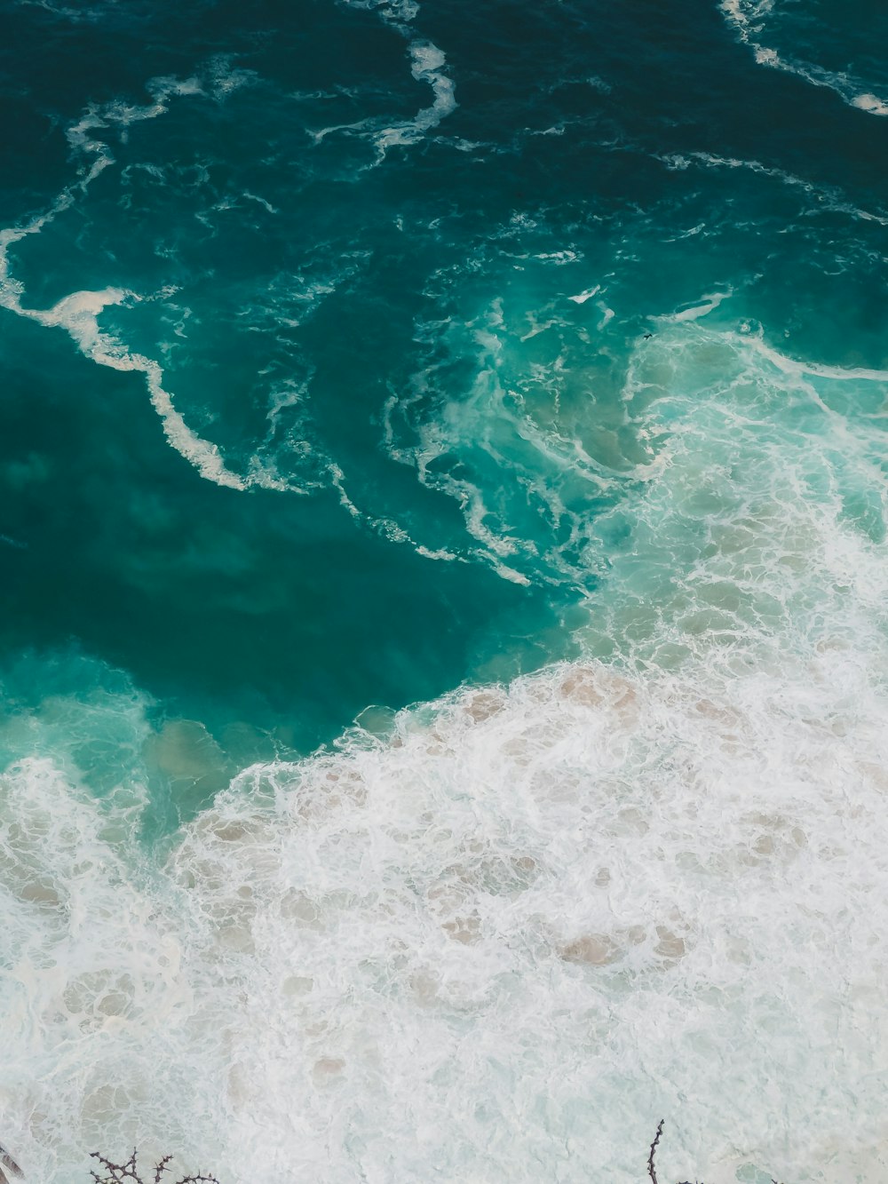 an aerial view of a body of water