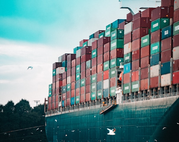 a large cargo ship loaded with lots of containers