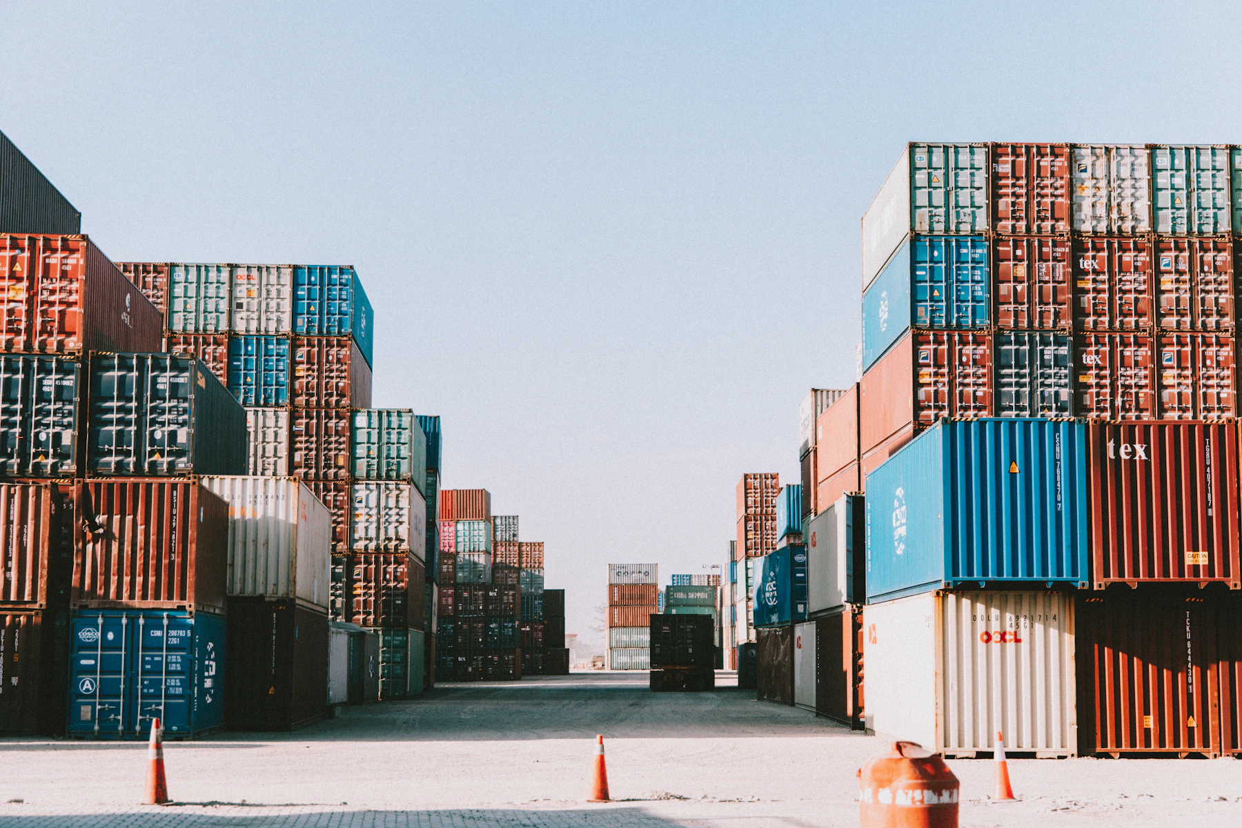 Shipping containers representing international trade