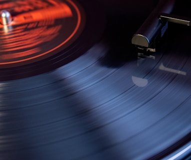 a record player spinning a record on a turntable
