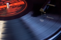 a record player spinning a record on a turntable