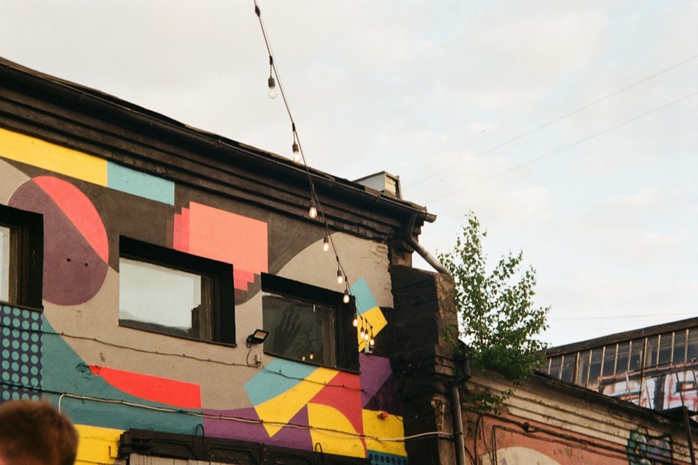 a building with a colorful mural on the side of it