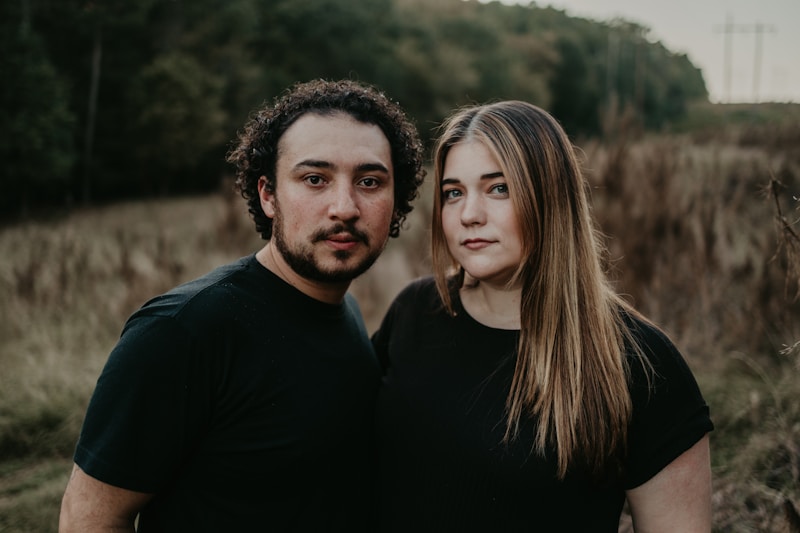 Couple posing happily