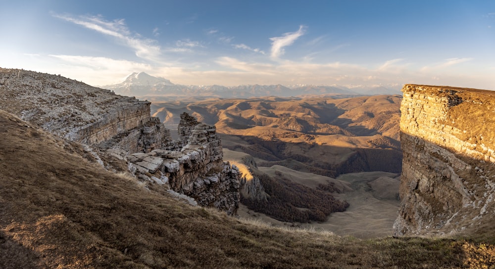 a view of a mountain range from a high point of view