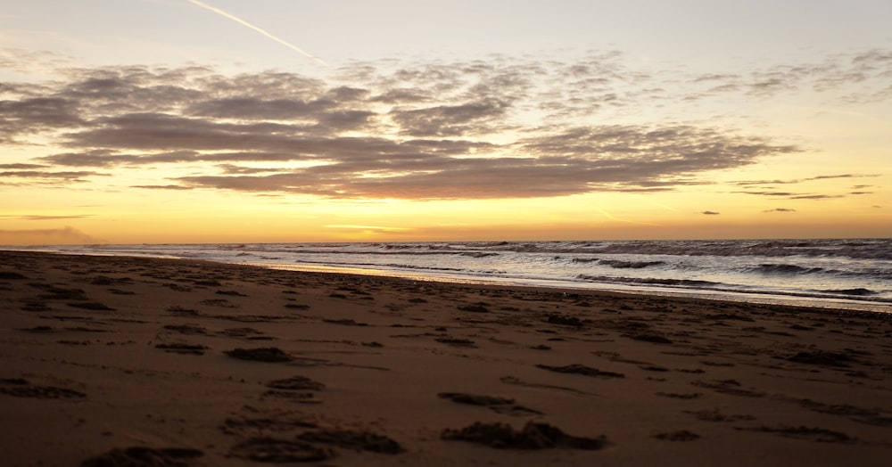 a person walking on a beach with a surfboard