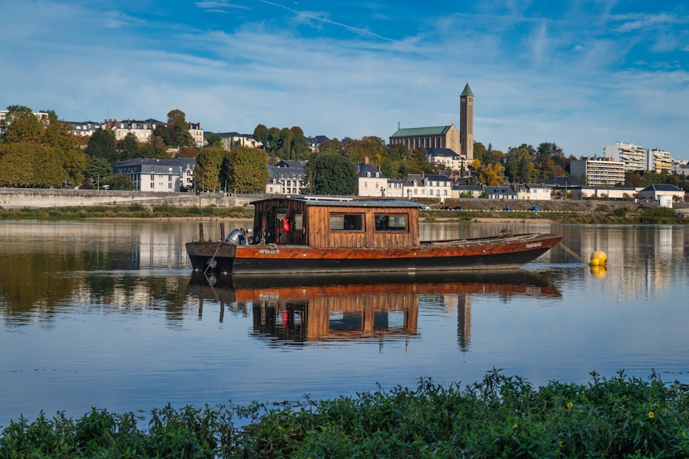 a boat that is sitting in the water