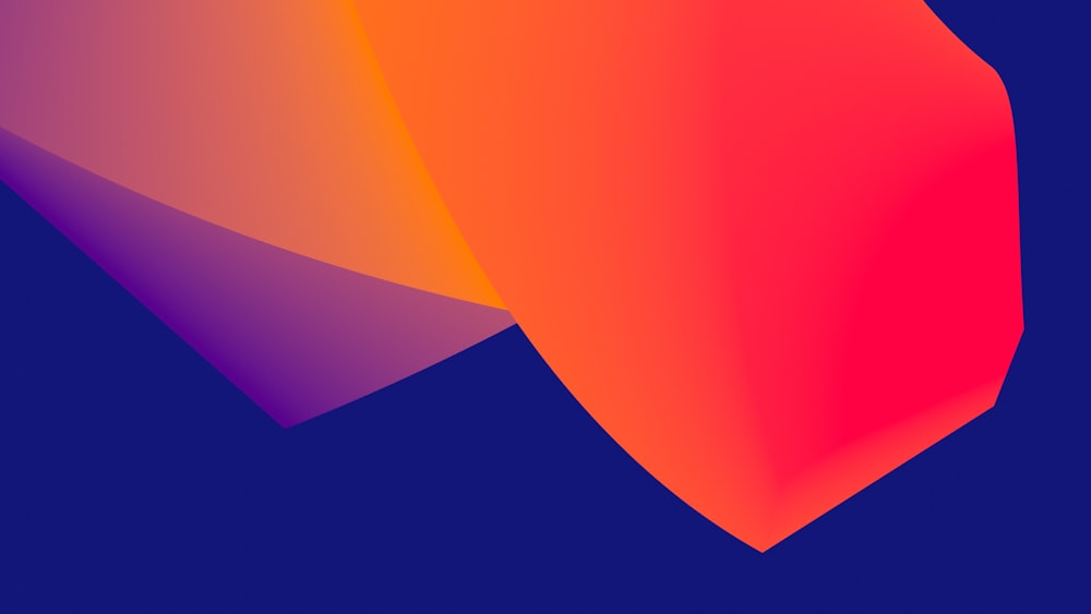 a blue background with a red and orange design