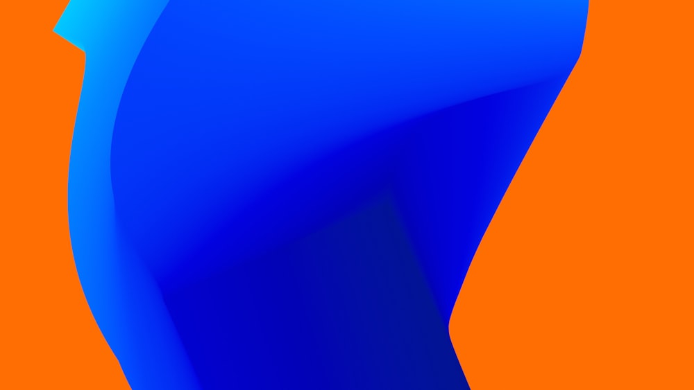 an orange and blue background with a curved curve