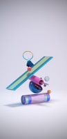 a colorful object is flying through the air