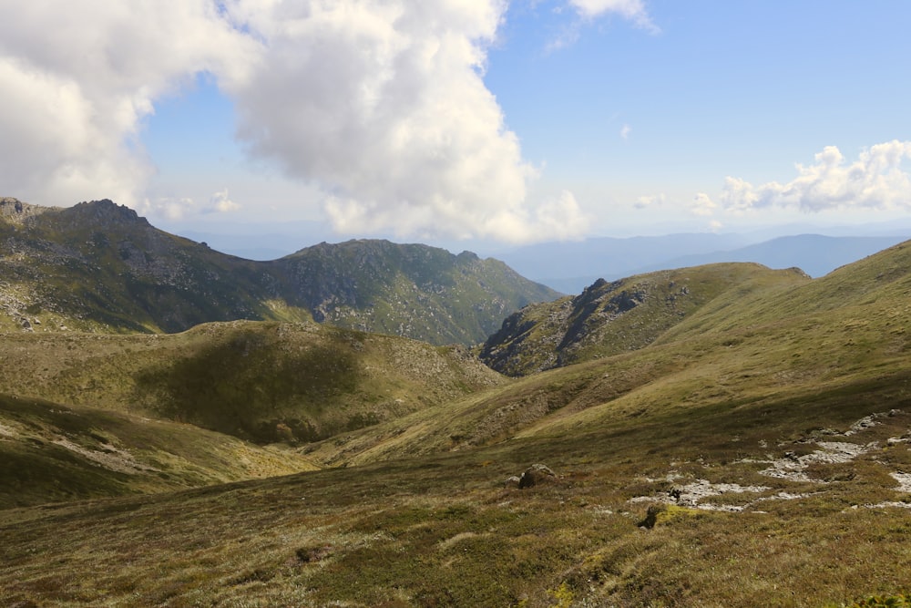 a view of a mountain range from a distance