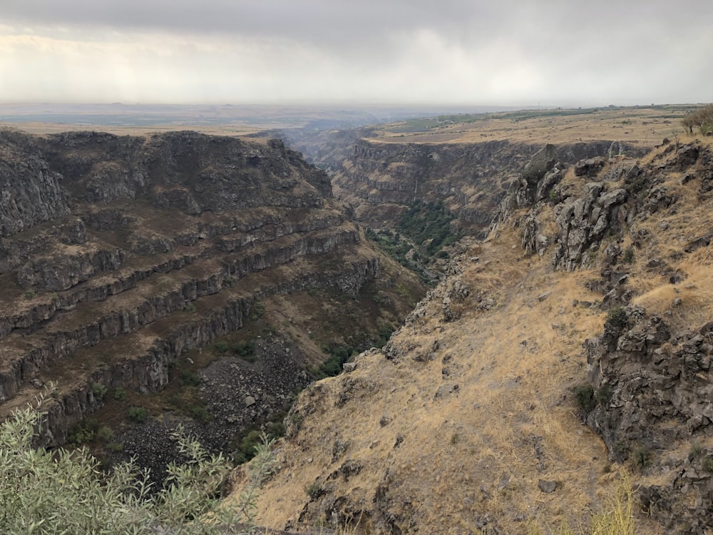 a view of a canyon from a high point of view