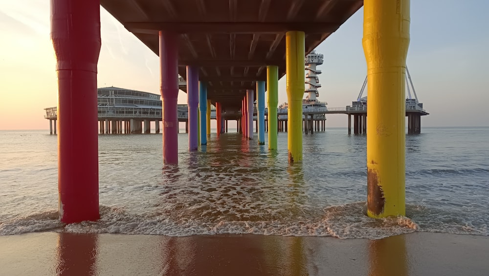 a view of a pier from the water