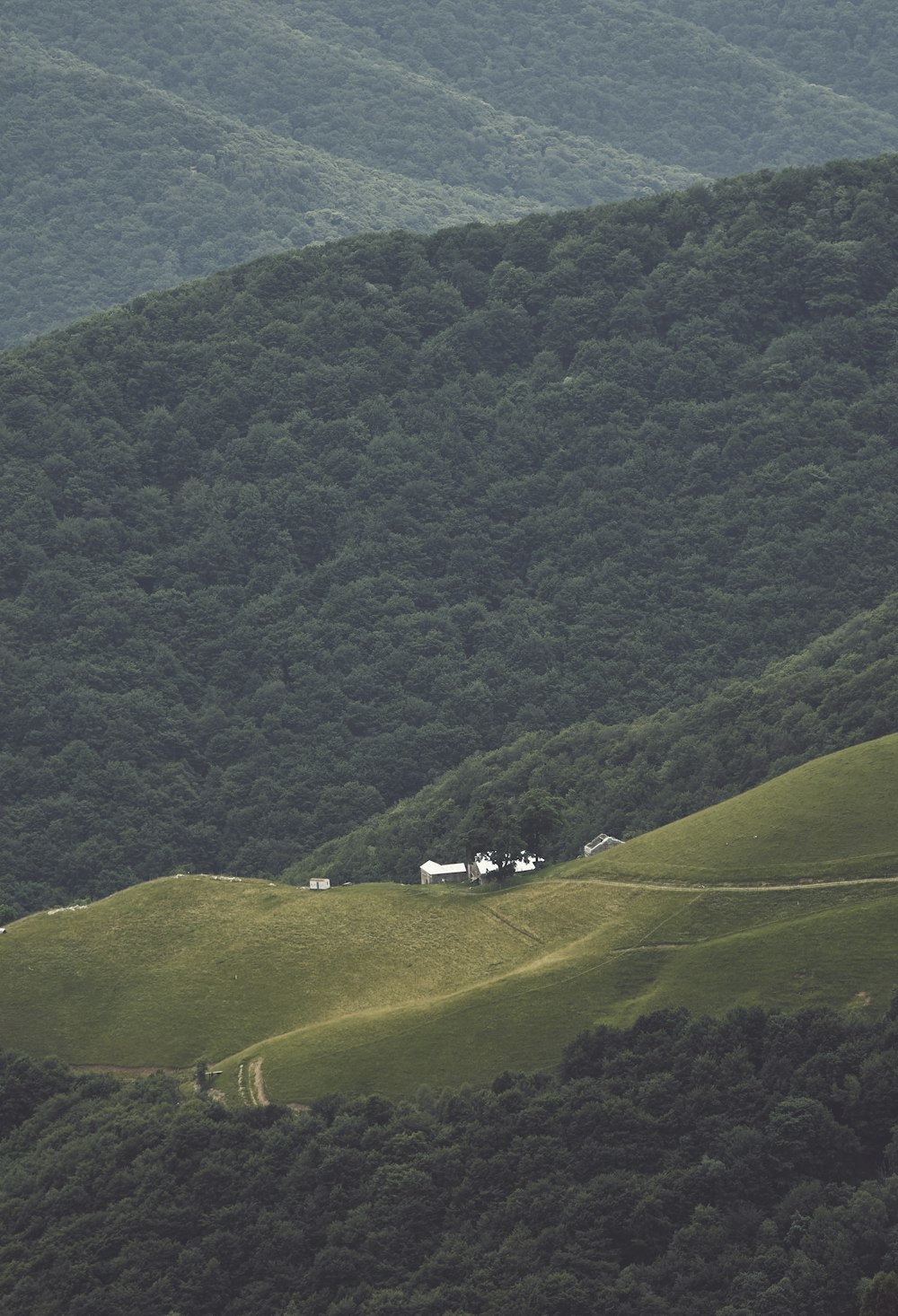 une colline avec une maison au sommet