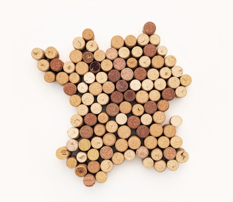 a group of wine corks arranged in the shape of a star