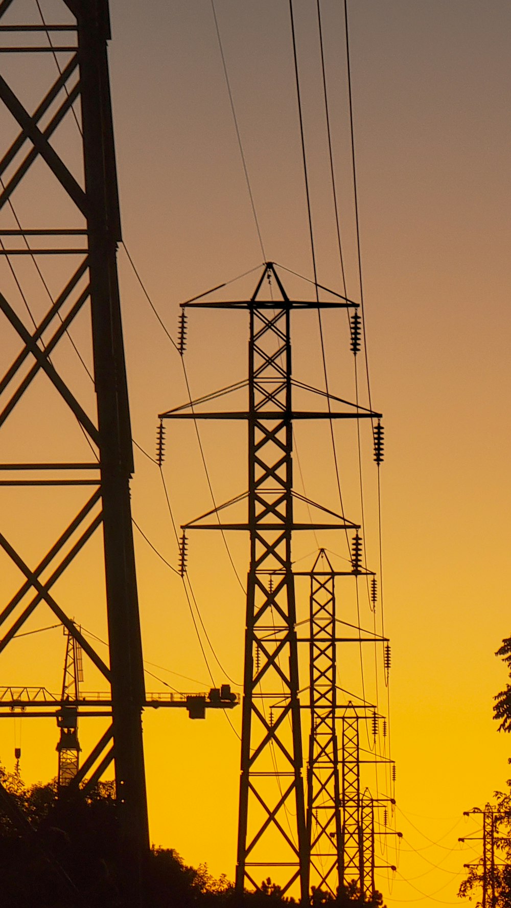 a couple of power lines that are next to each other