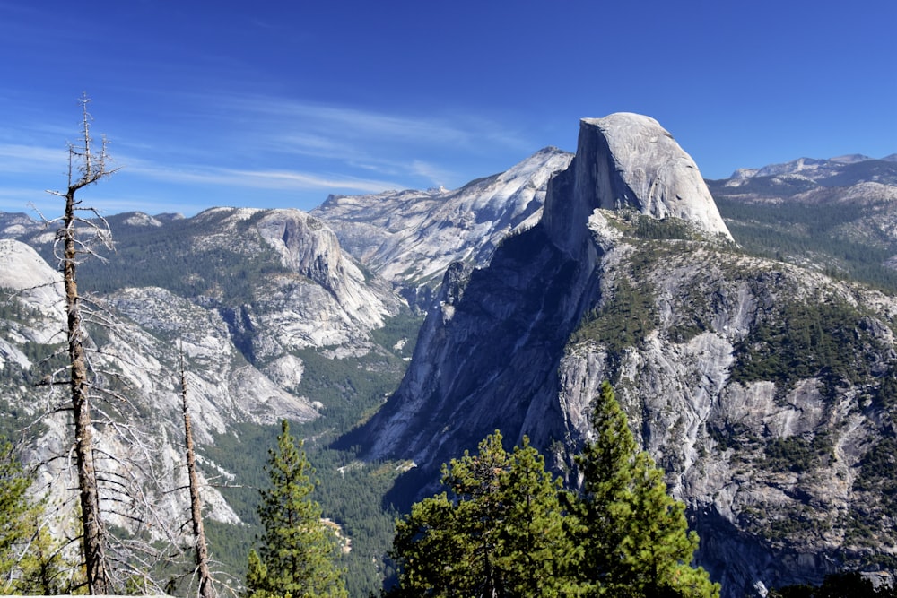 a view of the mountains from the top of a mountain