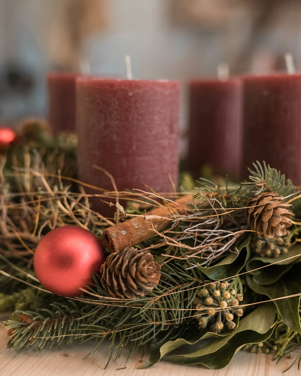 a bunch of candles sitting on top of a table