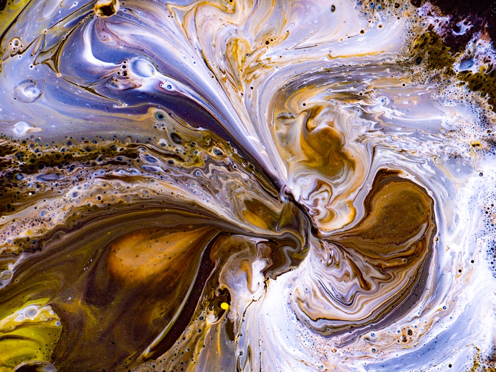 a close up view of a liquid painting