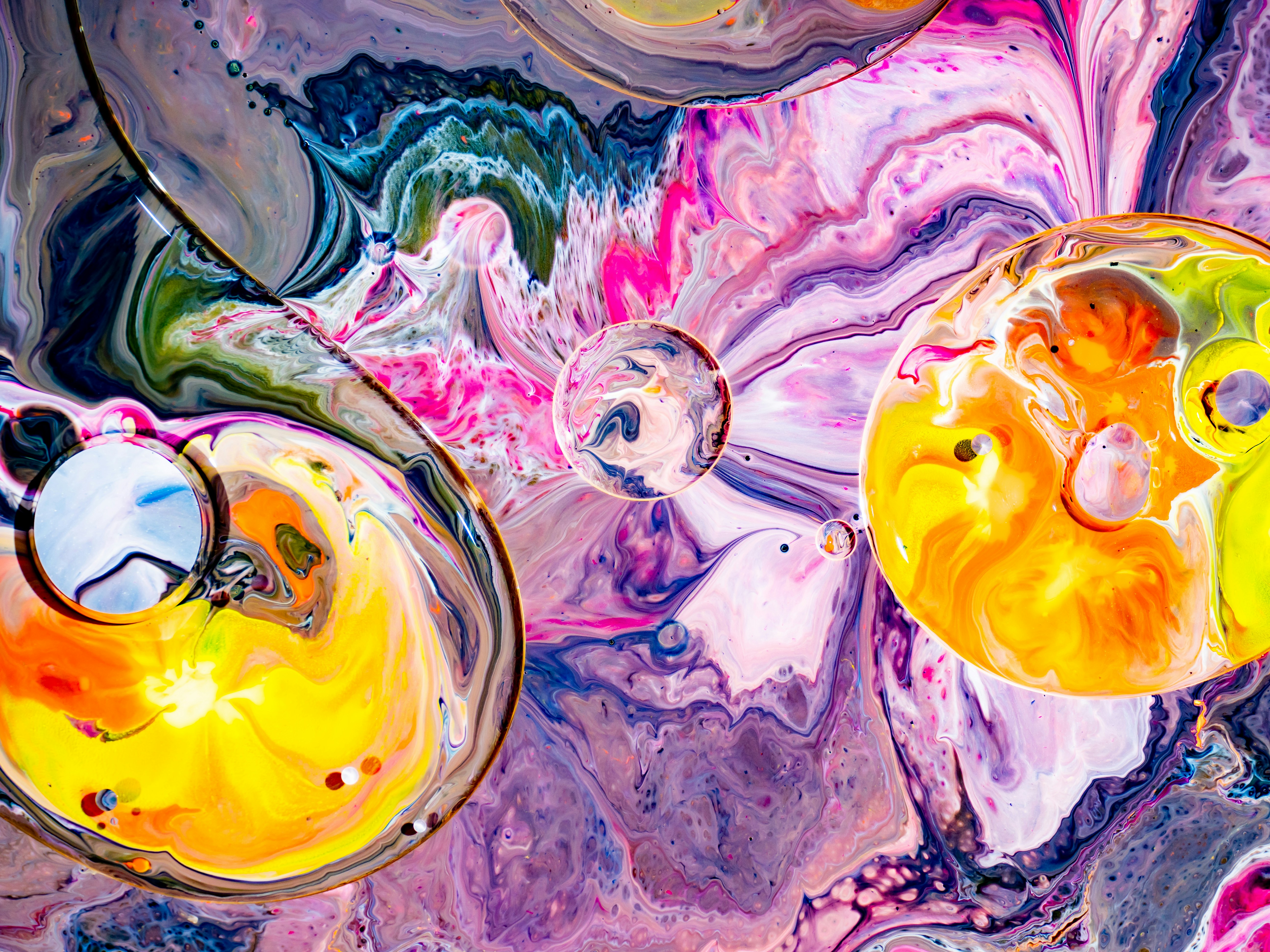 A close up of a painting with different colors photo – Free Abstract ...