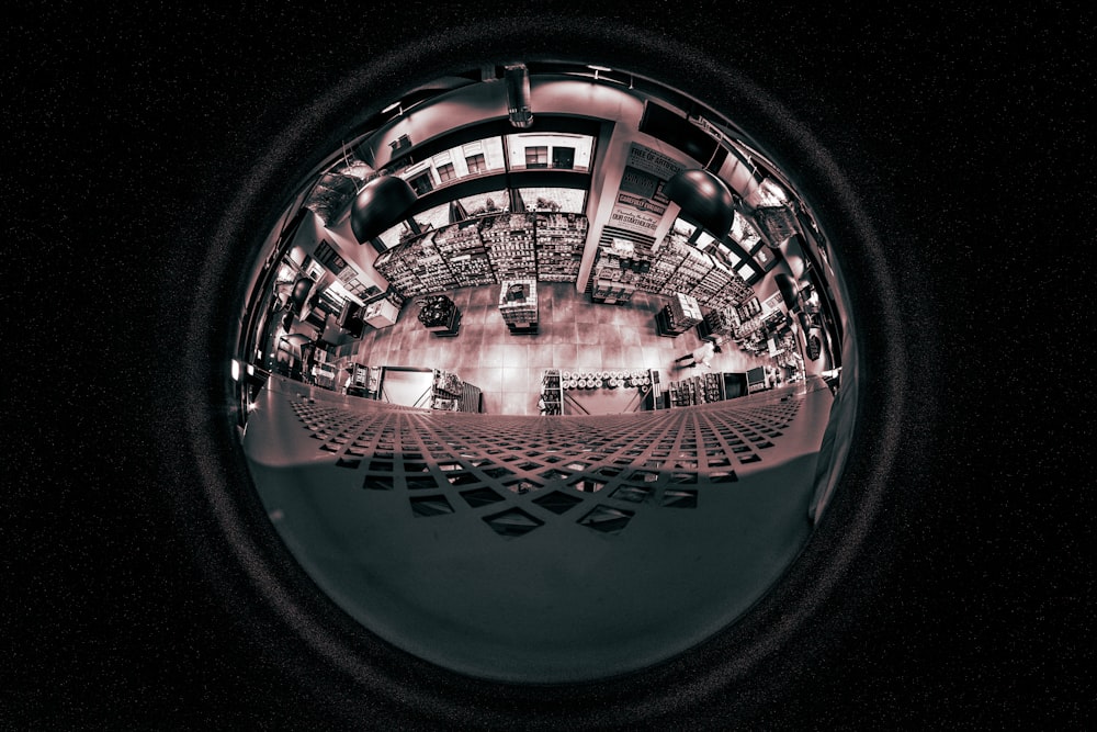 a fish eye view of a concert venue