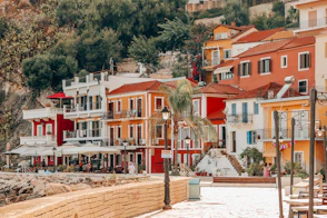 a group of buildings on a hill side