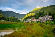 a river running through a lush green valley