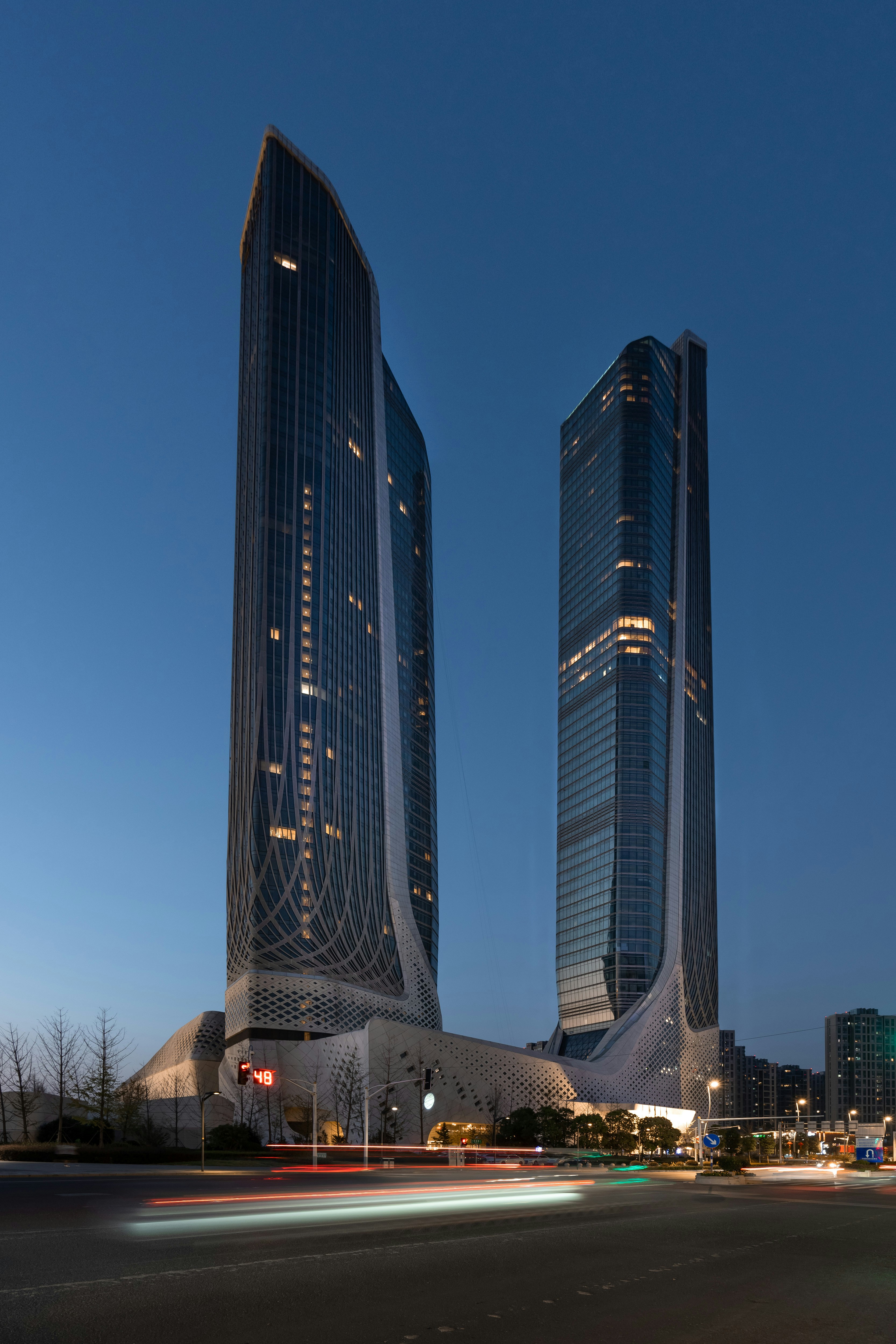 a large tower in a city