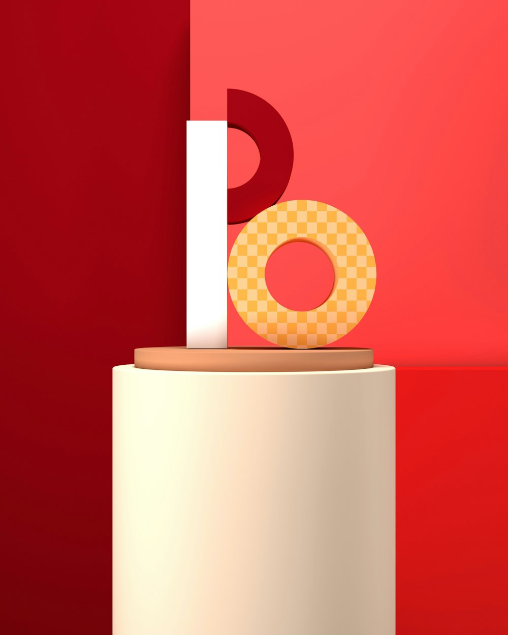 a close up of a donut on a pedestal