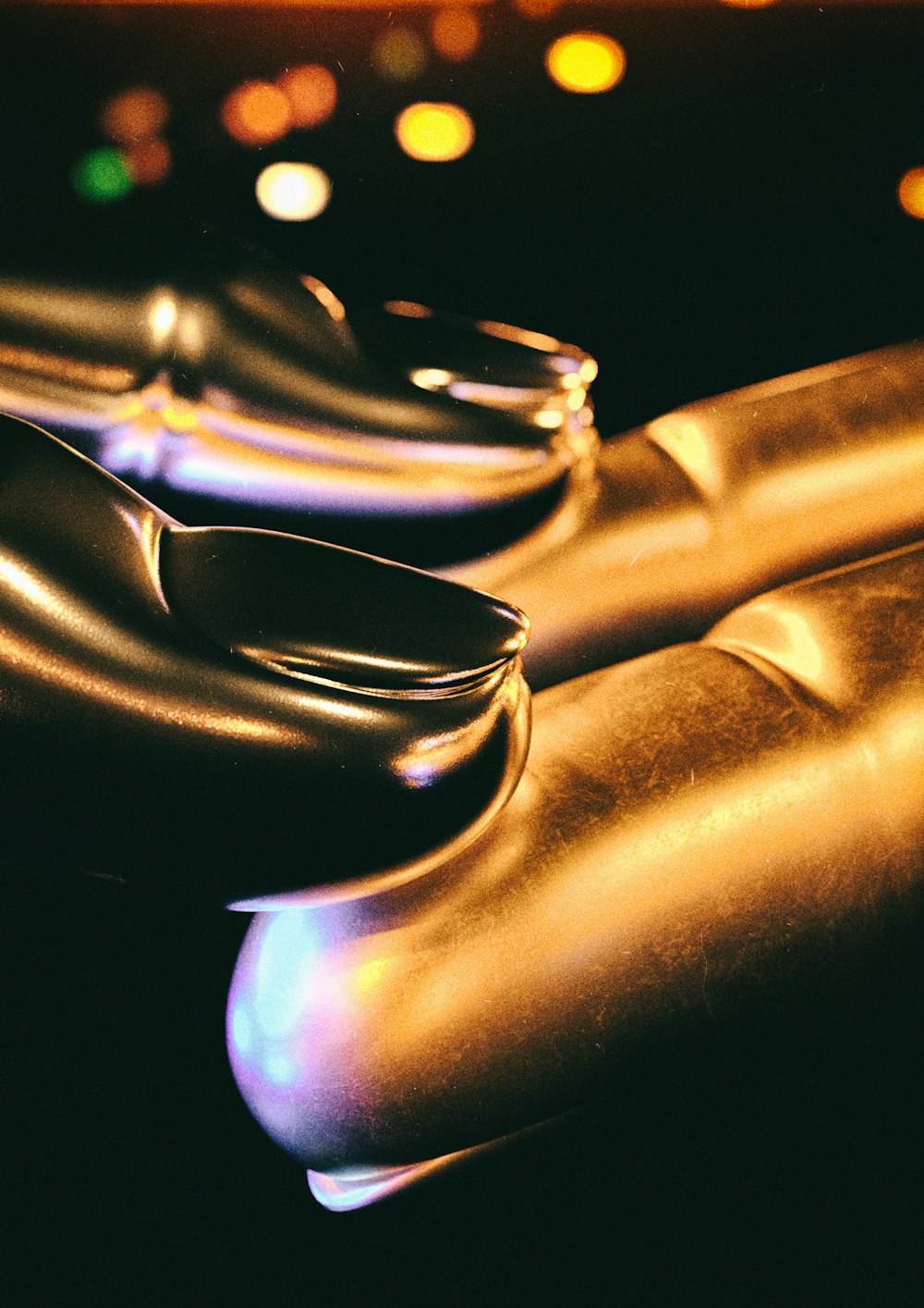 a close up of a pair of shoes on a table