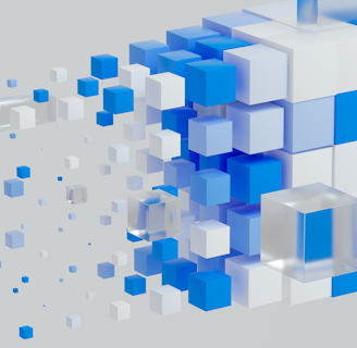 an abstract blue and white background with cubes