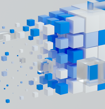 an abstract blue and white background with cubes