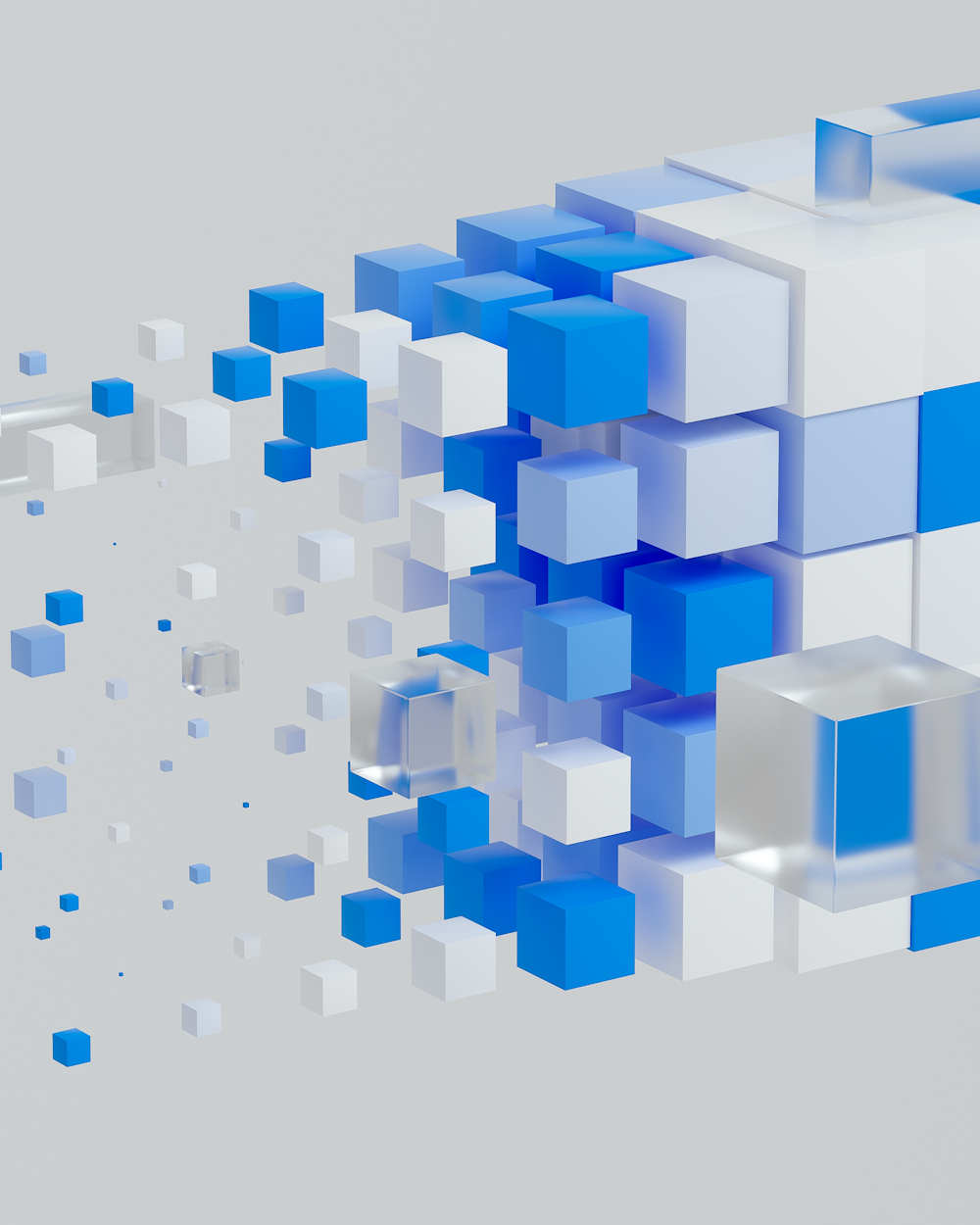 an abstract blue and white background with cubes