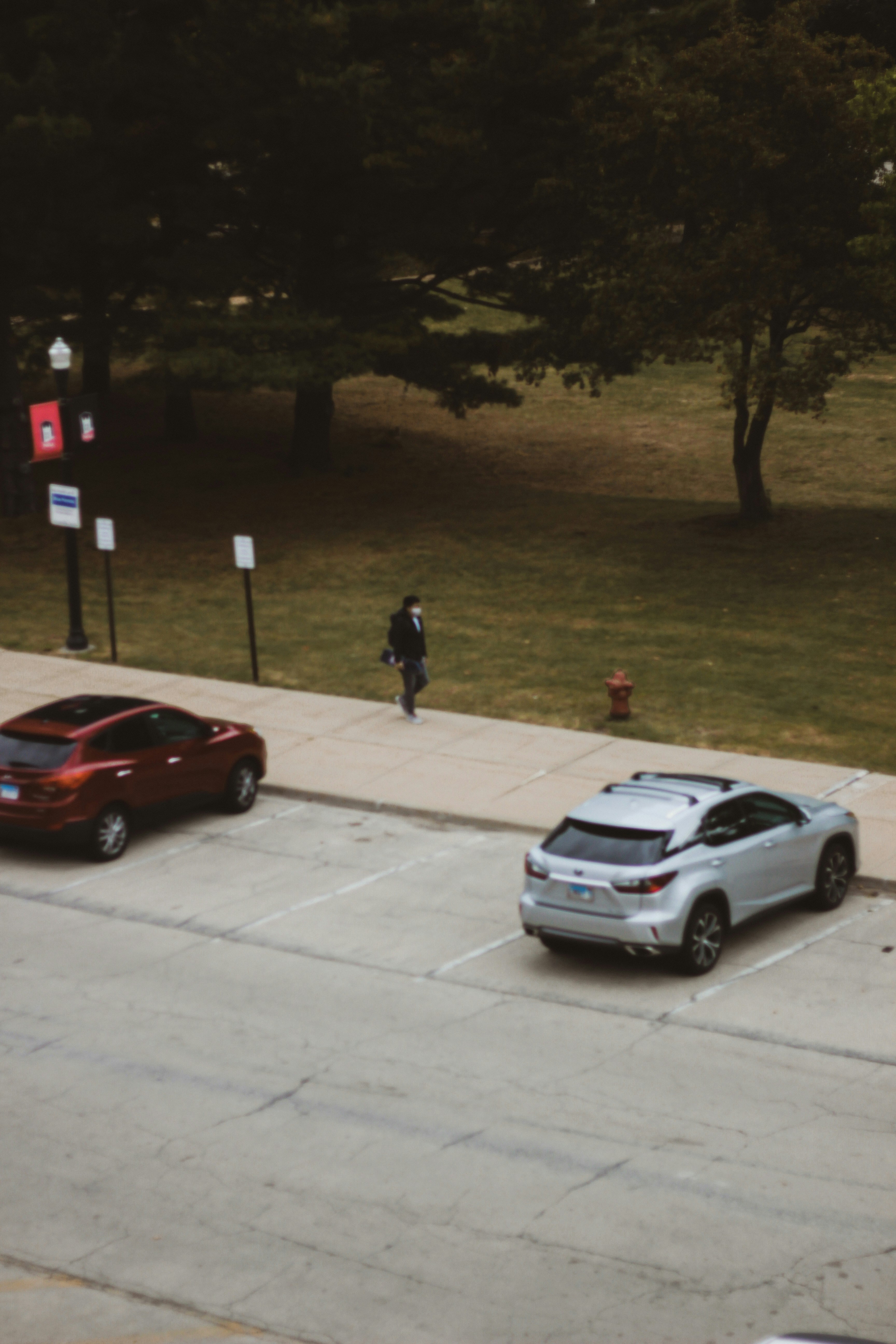 campus life through a dorm window.
