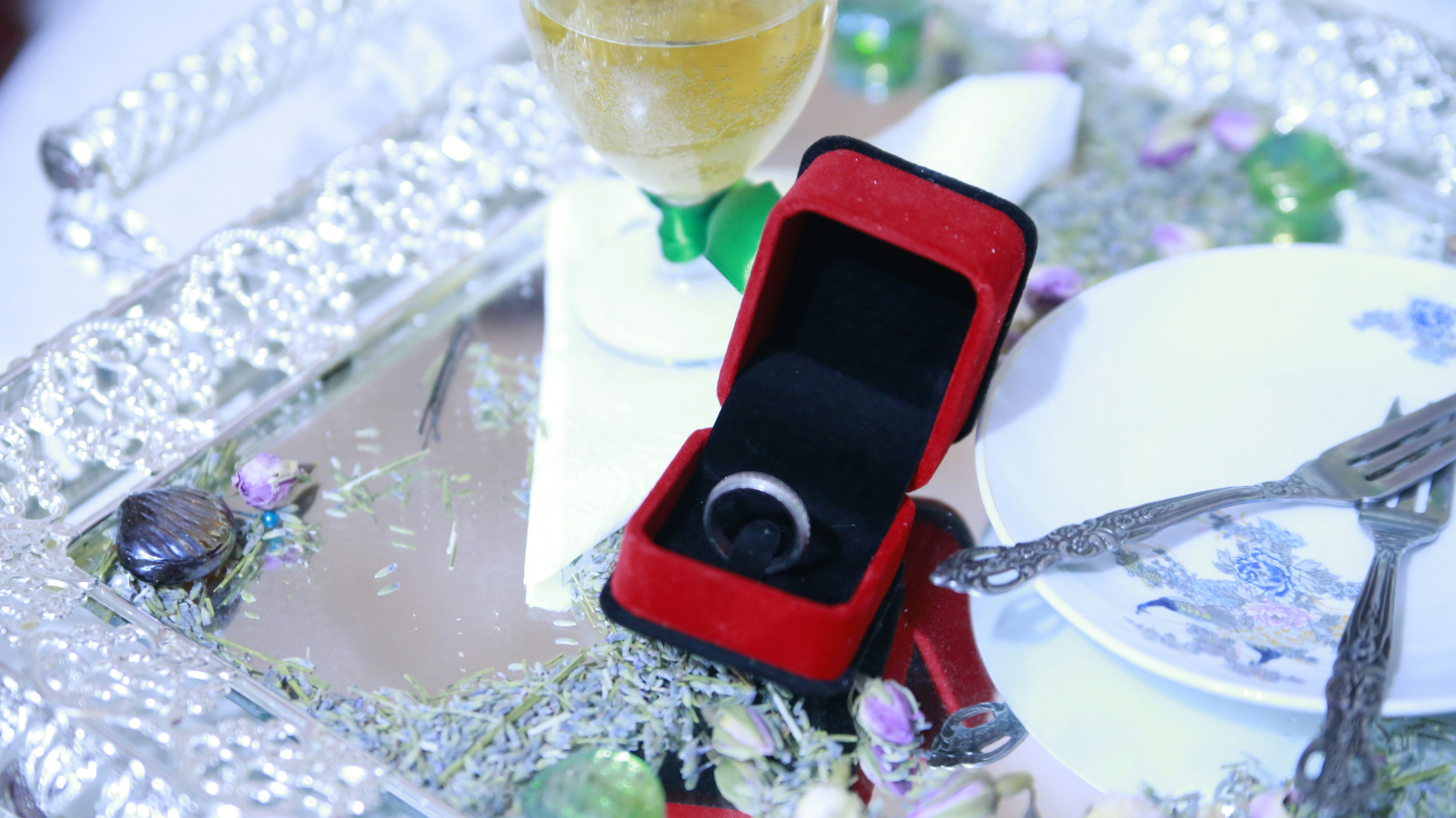 Red luxury phone on table